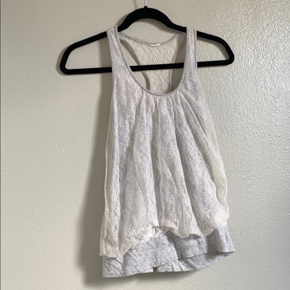 Express Lace & Jersey Halter Top